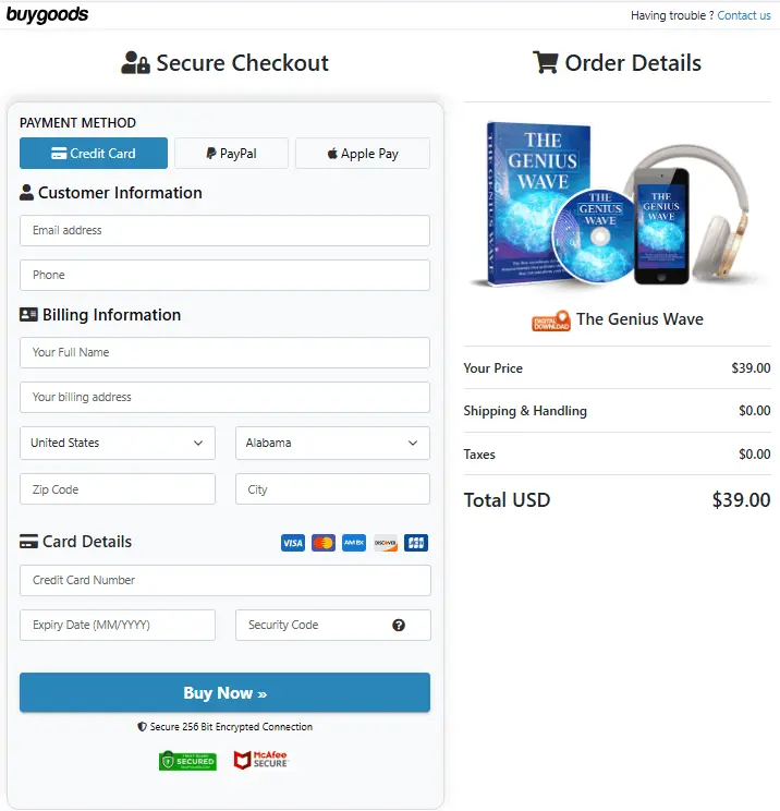 The Genius Wave-checkout-page